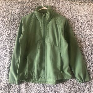 Black Diamond Women's Full Zip Jacket Medium Green Chest Zip Pocket Mock Neck